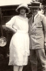 Vintage Photo Old Antique Picture Image Car Woman Lady Dress Man Suit Coat Hat