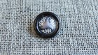 Antique Vtg  Button Design Under Glass Set In Brass Aprx  11 16    412-x