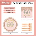60 Pcs 60th Birthday Decorations For Women  60th Birthday Plates And Napkins