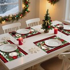 Bloss Christmas Placemats Set Of 4 red 12x18 Inch set 4  Red -christmas-2