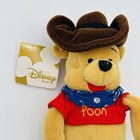 Nwt The Disney Store Parks Cowboy Pooh 8    Mini Bean Bag Plush Winnie The Pooh