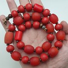 Stunning Antique Red African Glass Beaded Necklace