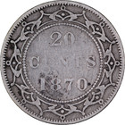 1870 20 Cents Newfoundland Canada Silver Coin   Vg