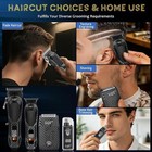 Rechargeable Cordless Hair Clippers   Beard Trimmer Kit With Lcd Display - Perfe