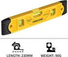 Firecore 2pcs Magnetic Torpedo Level  9-inch Shockproof Toolbox Level With 3 Bub