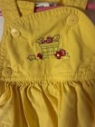 Vintage 6 Months Yellow Spring  Summer Dress Baby Girl Chicks And Fruit