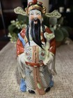 Chinese Porcelain Figurine Royal Character  7    Tall  Gorgeous  Gold Accents