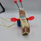 Vintage Fisher Price Queen Buzzy Bee 444 Wooden Pull Toy Made In Usa 1980s