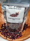 Organic Natural Dried Red Rose Buds And Petals 2 Oz Food Grade