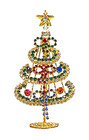 Luxurious Sparkling Crystal Christmas Tree Brooch pin - 4  X 2 