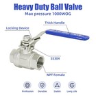 4 Pack 1 2   Stainless Steel 304 Ball Valves Npt Female Full Port 1000 Wog