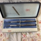 Cross Silver Chrome Ball Point Pen Mechanical Pencil Set 3501 In Original Box