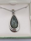 Solvar Rhodium Connemara Marble Pendant 18 