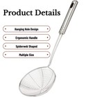 Spider Strainer Skimmer Spoon  Hspiow Set Of 3 Sizes Large Size  Silver 