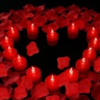 500 Pcs Red Rose Petals With 12 Red Led Tea Lights Red Candles  red Petals