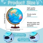 Vevor 13   World Globe Earth Ocean Rotating World Map Illuminated Decor Gift