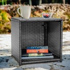 Nestl Wicker Outdoor Furniture Set - 3 Piece Patio Bistro Set  grey navy 