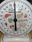 Vintage American Family Kitchen Food Scale   25lb White Farmhouse