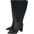 Women s Wide-calf Block Heel Knee High Boots Black Us 6 5w