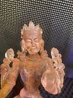 Excellent Tibetan Old Crystal Hand Made  green Tara Bodhisattva  Statue