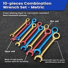 Small Wrench Set Metric 10 Pcs 4-11mm Color Plated Open And Box End Mini Wrenche