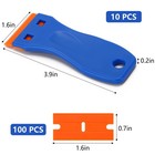 10 Plastic Razor Blade Scraper  100 Pcs Blades  Remove Label Decal Tool For   
