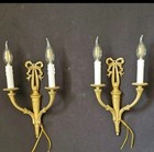 Vintage Of French Brass 2 Light Sconce Wall Light