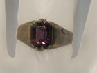 Antique Retro Vintage Sterling Silver 875 Star Ag Ring 9 5 Stone Purple Lilac Ol