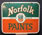 Vtg 1950s Norfolk Paints Advertising Double Sided Painted Metal Sign 30    X 28   