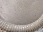 Vintage Solid Brass Round Plate Tray 25 Cm Fluted Rim Decorative Serving Platter