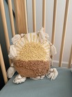 Crane Baby 12  Yellow Sunshine Decorative Round Pillow W  Tassels Nursery