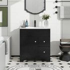 30 bathroom Vanity Freestanding With Ceramic Sink  Storage Cabinet  Pop Up Drain
