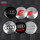 4pcs Audi Wheel Hub Center Cap Stickers 56 60 63 65 68mm S Line Rs A3 A4