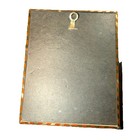 Silhouette Picture Convex Bubble Glass Reverse Painted Vtg Rake Mother Son 4x5