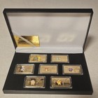 Pokemon 7 Pieces Gold Dollar 1oz Bullion Bar Set  gold Plated  With Case