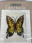 1977 Latch Hook Kit Butterfly Pattern 20x27 Rug Size Caron Kit Sealed Vintage