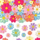 32pcs 4 Sizes Daisy Flower Iron On Patches Cute Daisy Floral Embroidery Appli   
