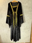 Womens Medieval Renaissance Dress L Black Velvet Lace Up Reenactment Costume