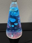 Vintage Lava Lite Lava Lamp Blue Liquid   Yellow Lava
