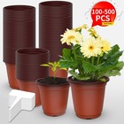 100-500pcs Plastic Plant Pots Reusable Seedling Nursery Trays For Garden Flowers