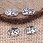 Free Ship 340 Pcs Antique Silver Flower Spacer Beads 10x6x3mm B13786