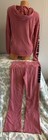 Victoria   s Secret Pink Light Weight Hoodie Straight Leg Pants Set Medium Begonia