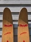 Vintage Old Wooden Waterskis Water Skis Sea King Combo Deluxe  Measures 70 