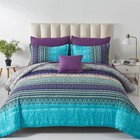 8-piece Bagged Comforter And Sheet Set Aqua Floral Comforter And Sheet Set
