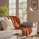 Chunky Chenille Throw Deep Clay Orange - Threshold