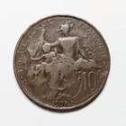 1908 France 10 Centimes Coin