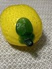 Vintage Yellow Lemon Murano Style Glass Hand Blown Fruit Decoration Paperweight