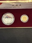 1988 Olympic 2-coin Proof Set  5 Gold   Silver  1 Dollar  Us Mint Box   Coa