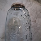Vtg Giant 18  Mason Jar 5 Gallon Clear Glass Patent 1858 Star Eagle Display