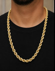 Real 10k Yellow Gold Rope Chain Necklace 8mm 22  Inc Diamond Cut Men Women Gift
